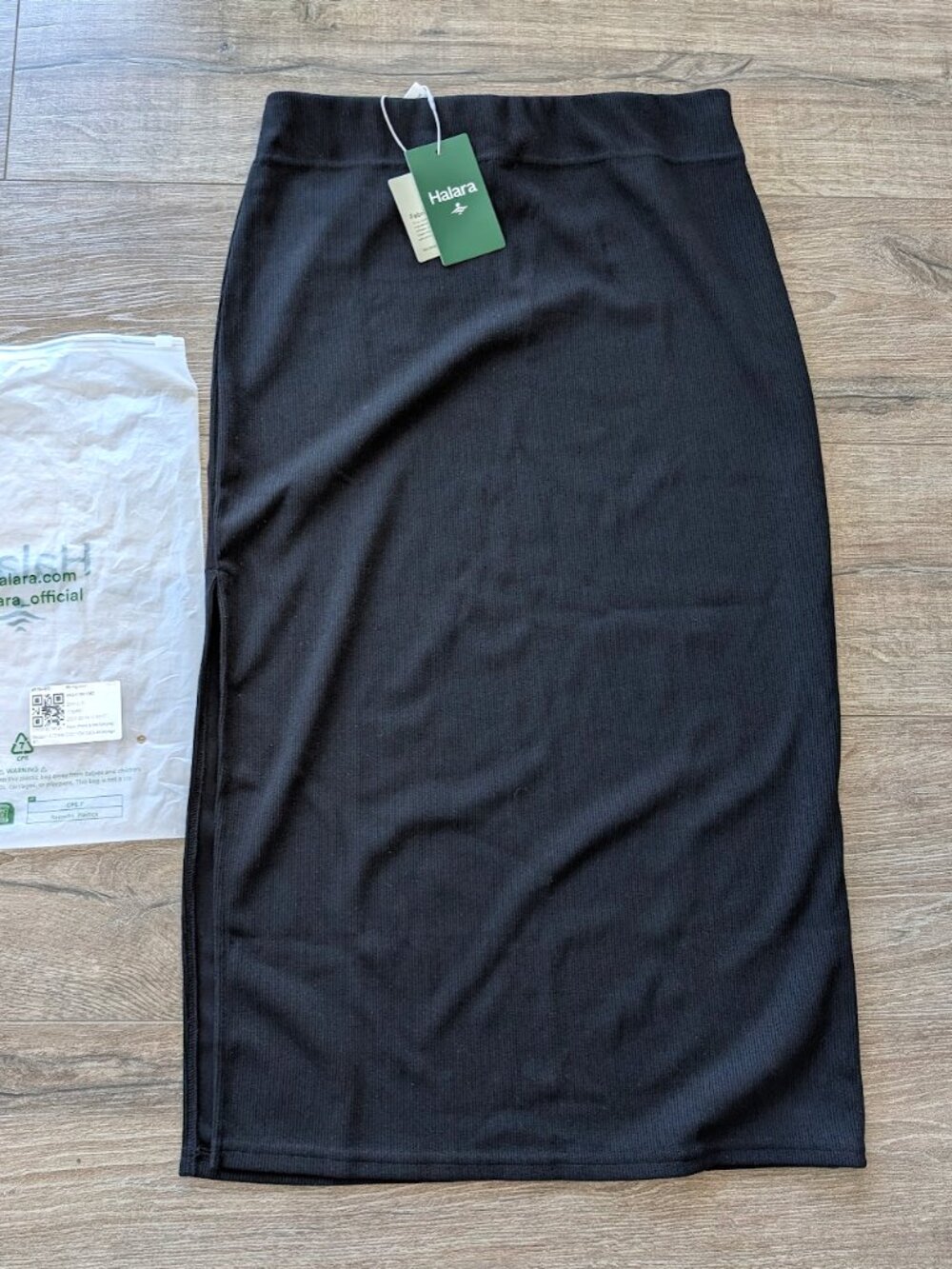 Ribbed High Waisted Bodycon Midi Casual Skirt